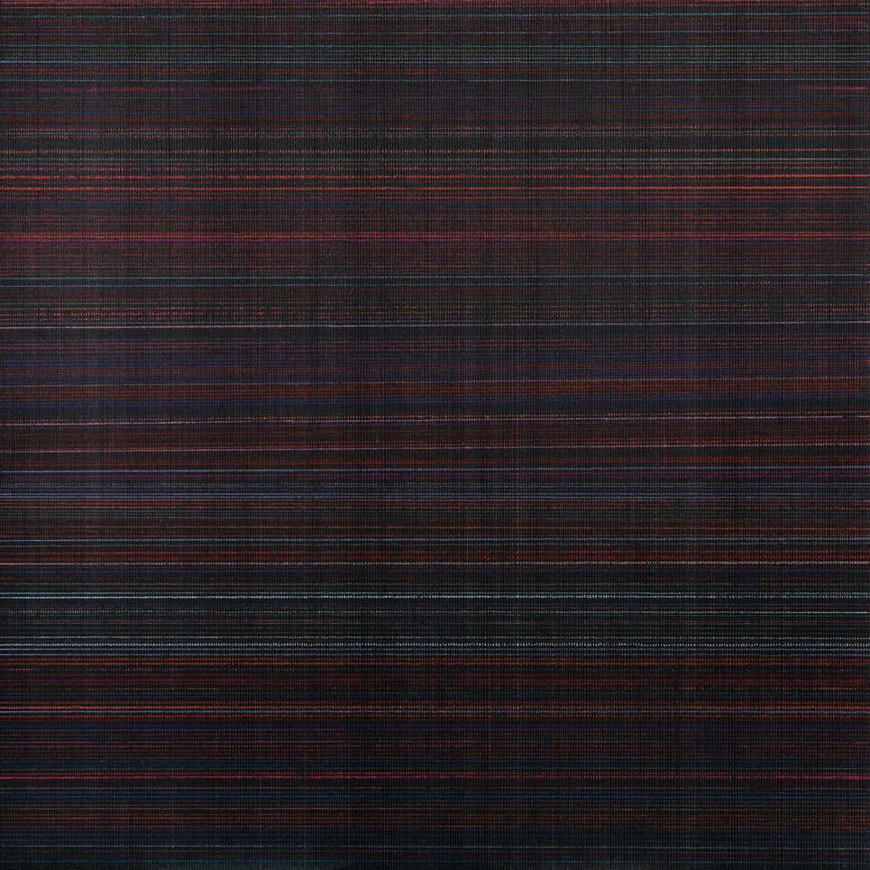 이정란, 라인.블랙-레드18(Line-Black-Red18)_60x60cm_ Color Pencil on PVC board_2018