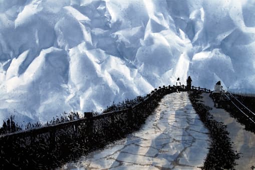 오솔길I, 장지에 수묵채색, 130×190cm, 2016
