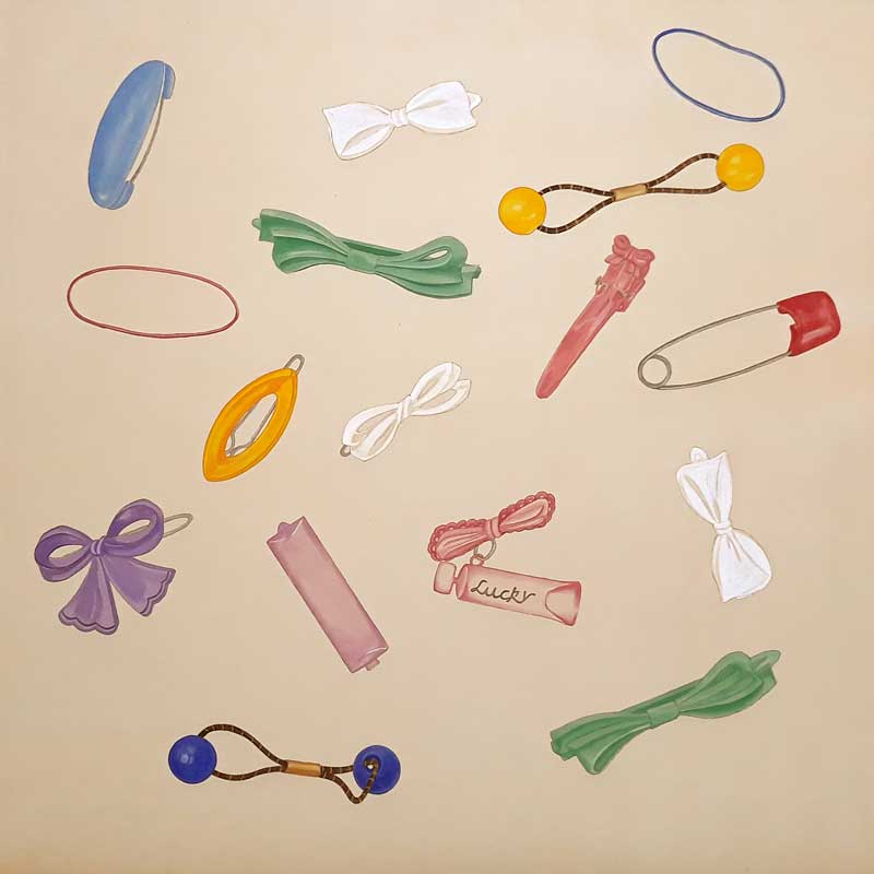 황현숙, A little girl’s hairpin 2019 Ink, Korean color on Korean paper 100×100cm