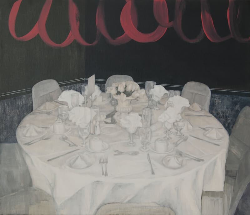 라운드테이블, 53×45.5cm, Acrylic and Oil on canvas