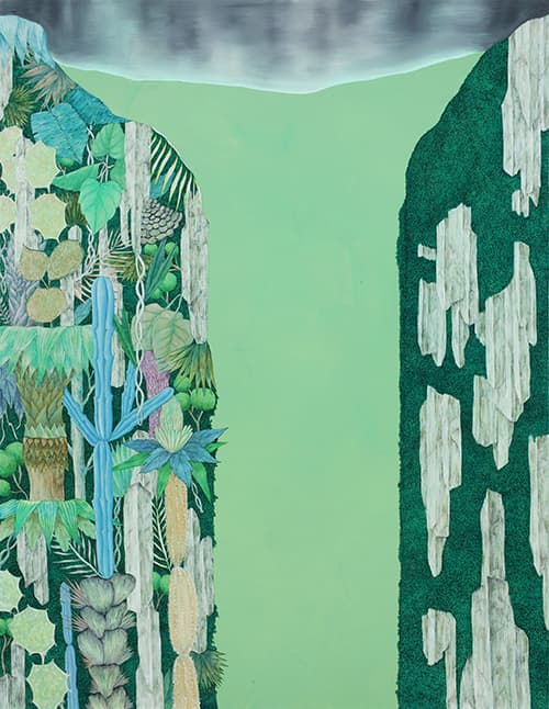 손서현 Sohn Seo Hyun, 에메랄드 심 #7, 2015, 145.5×112.1cm, oil, acrylic, pen on canvas