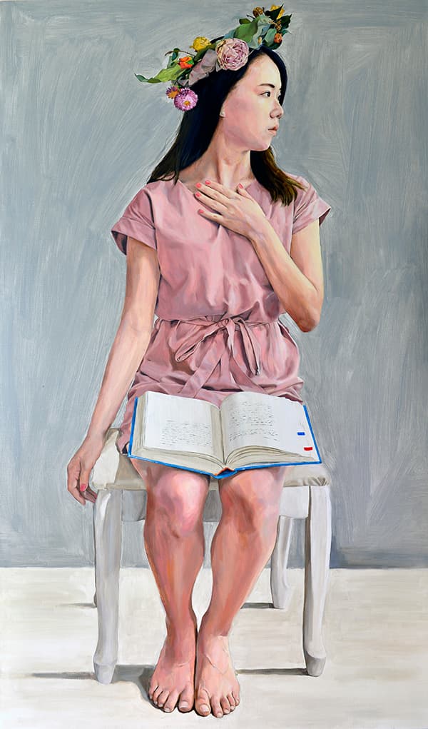 이희욱, 아그네스의 책 de te fabula narratur_162.2 X 112.1cm, 리넨에 유채, 2016