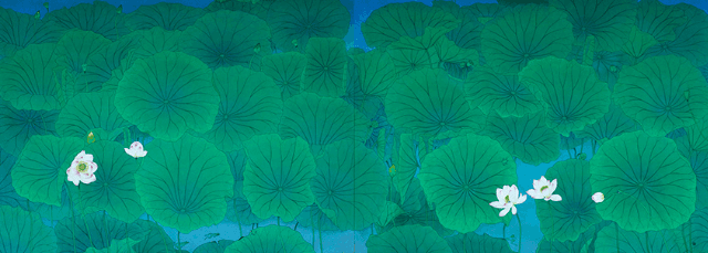 然∙蓮 연연, 181.8x488cm, 장지에 채색, 2016