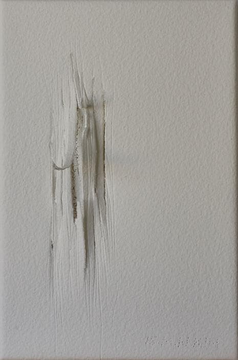 Ecriture blanche, 2015, 캔버스에 아르쉬 종이, 송곳으로, 20 x 10 cm
