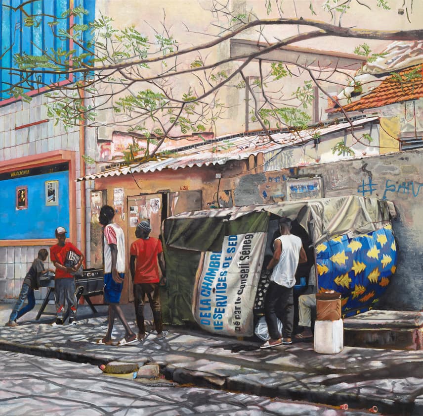 Tey, 2019 Oil on linen canvas 160 x 163 cm (63 x 64.2 in) © Cheikh Ndiaye