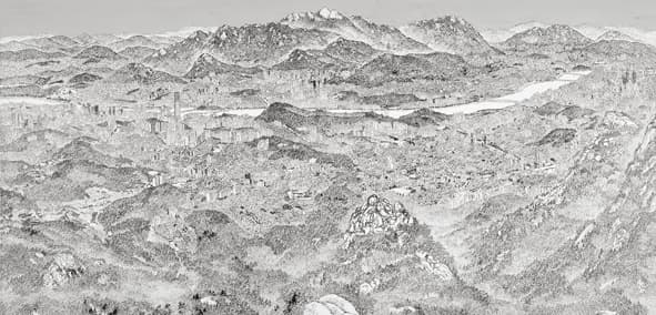 서울풍경도 2011 Korean ink on canvas 140×291cm