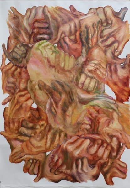 이혜영, <친절하게>, Oil on cotton, 145.0×100.0cm, 2018 ⓒ이혜영