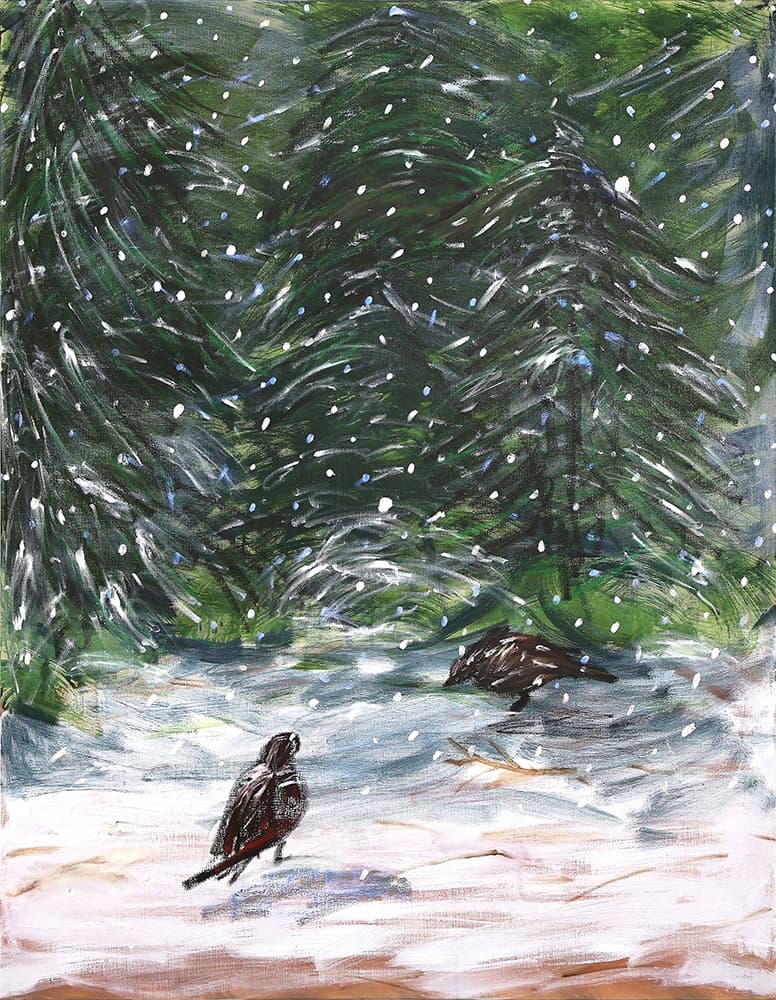 눈 내리는 아침 Snowy Morning, 2023 Acrylic, oil on canvas, 145.5x112.1cm