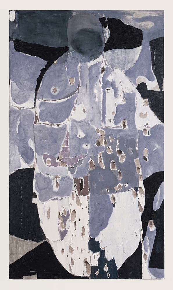 이안리, 〈Kiss〉, 2024. 캔버스에 혼합재료, 195 x 112 cm. © 이안리, 원앤제이 갤러리. 촬영: 아티팩츠.