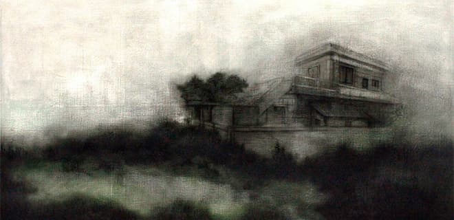 송원지, 양정동3, 2014, 캔버스에 혼합재료, 193.3×97cm