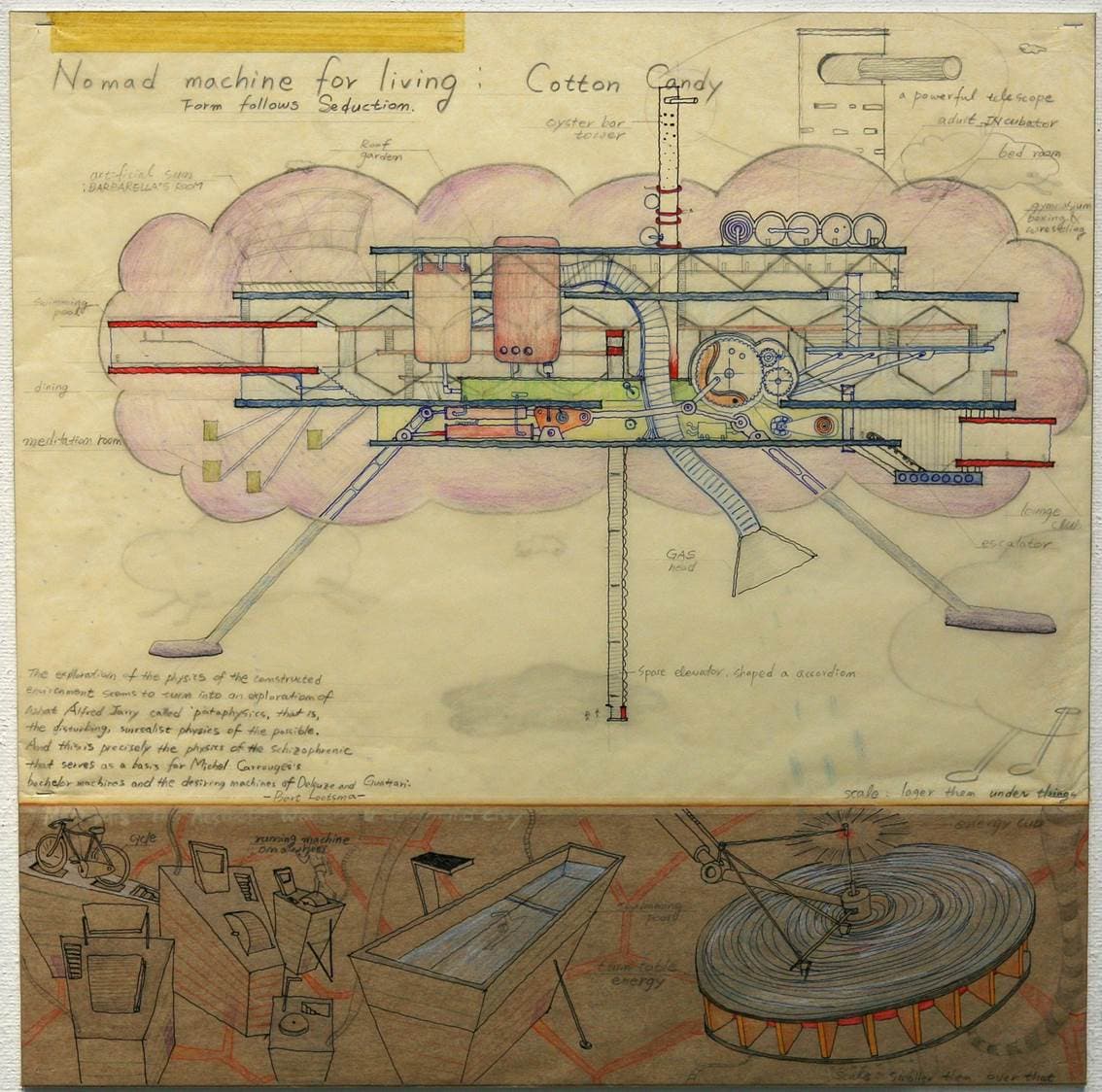 김동희, Nomad Machine for Living (Barbarella Ship) 2019, Pen on paper, 60x60cm