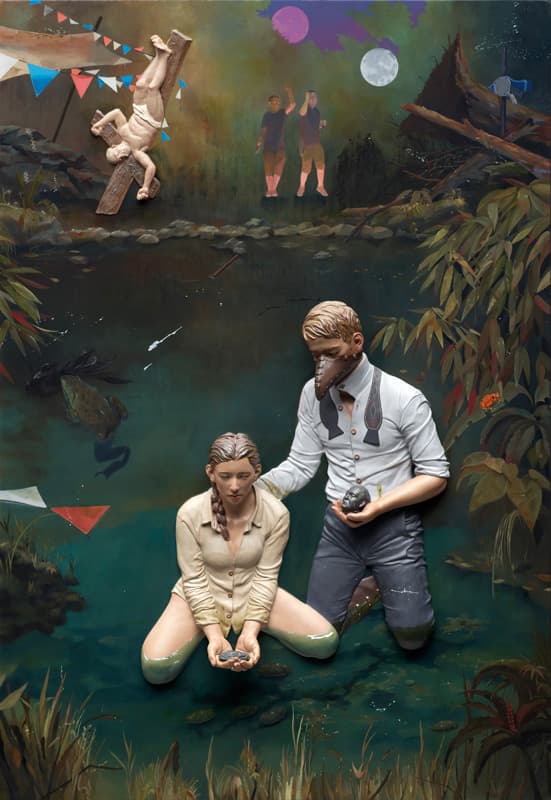 신건우, River of Acheron, Acrylic on Resin on Wooden Board, 160×110cm, 2017