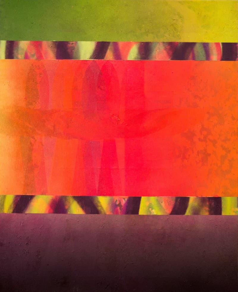 이진우, Untitled-01, 캔버스에 유화물감, 스프레이 페인트, 65.1cm x 80.3cm, 2017