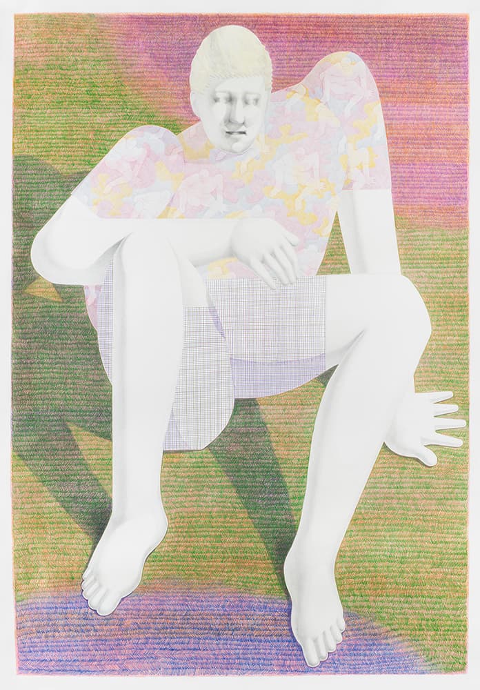 Lucas Kaiser, Berserk, 2021, pencil and watercolor on paper, 200 x 140 cm