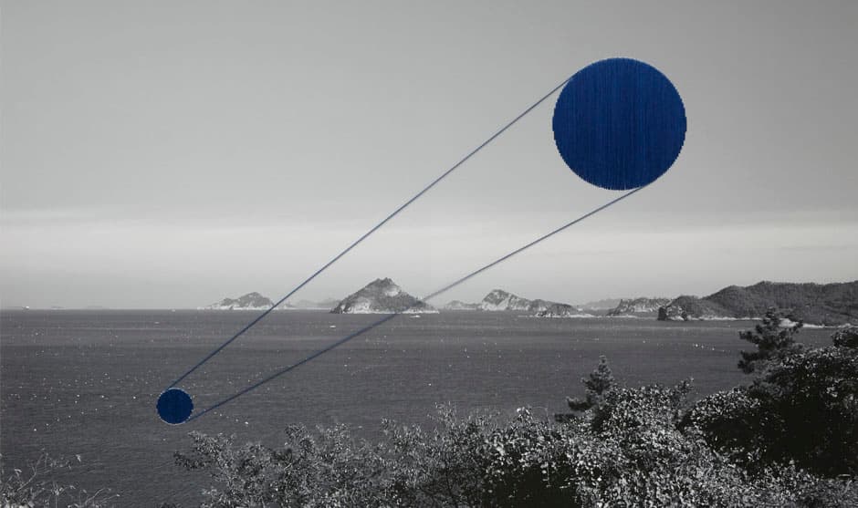 April-035, 120 x 153cm, Embroidery on Digital Pigment Print, 2016