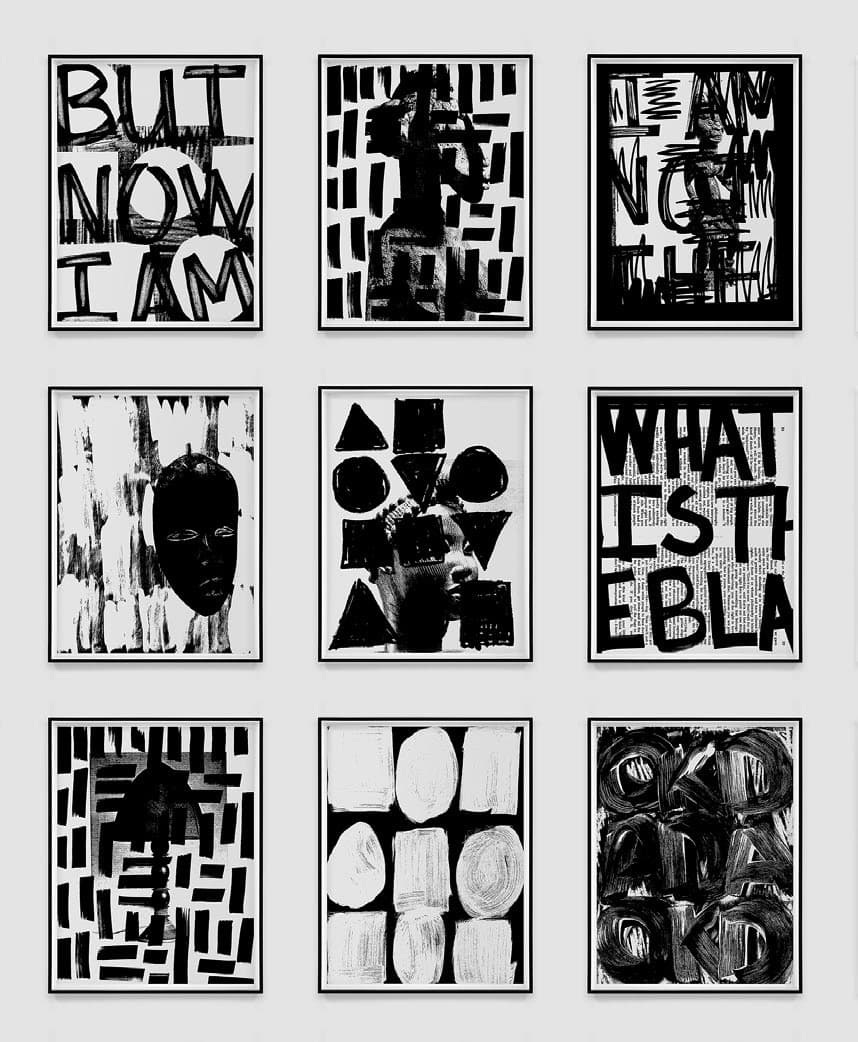 Adam Pendleton, These Elements of Me (detail), 2019, silkscreen on Mylar, overall dimensions variable © Adam Pendleton