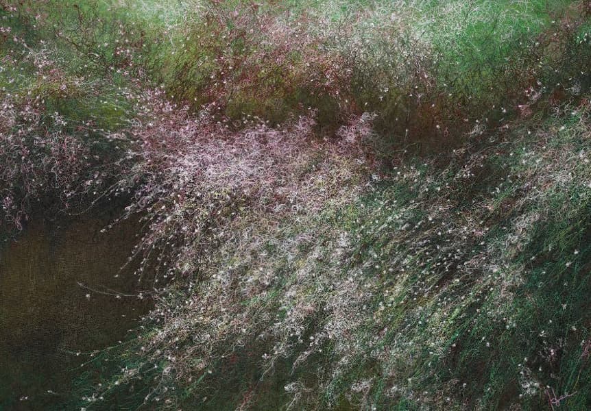 홍진희, 기억의숲, Mixed media on canvas, 80x115cm, 2017