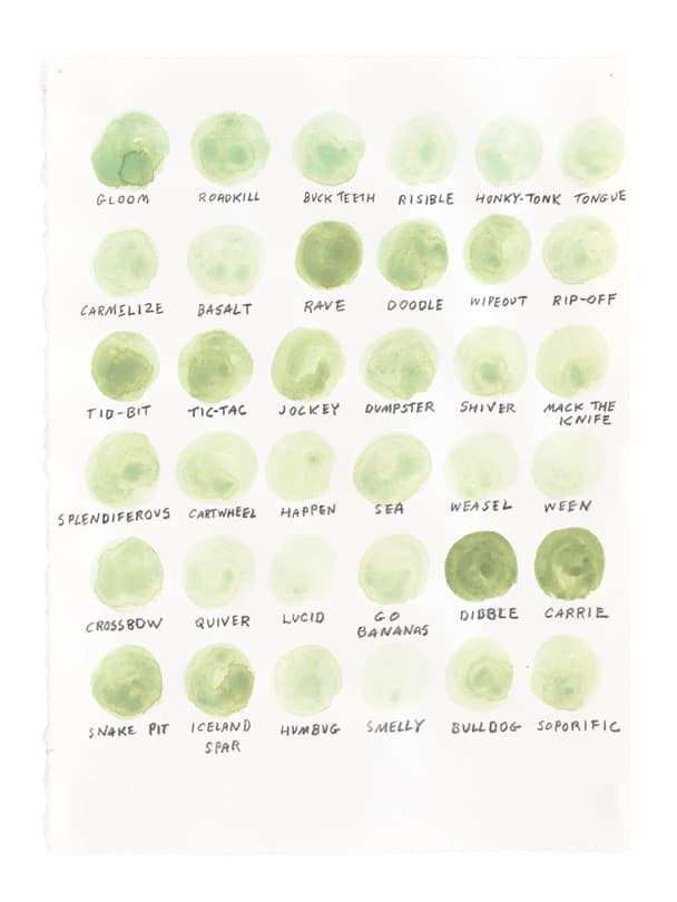 로니 혼 (b.1955) <Remembered Words—(Whippy)>(detail) 2012-2013 Watercolor, graphite on paper 38.1 x 27.9 cm, 9 parts
