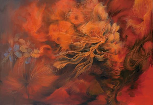 김다희, <물성의 변이 Properties Variation>, Oil on canvas, 91.0x116.8cm , 2017