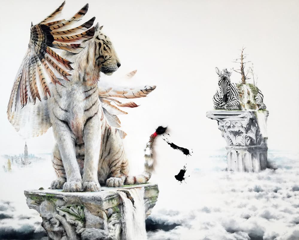 Nam-Pyo Kim Instant Landscape - androgyny#10  2015~2016 Arificial fur and pastel on canvas 162.2x130.3cm