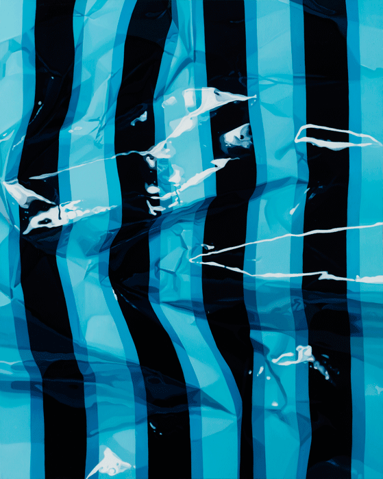 Seo WoongJoo, Crumpled blue stripe, Oil on canvas, 90.5 x 72.2cm, 2017