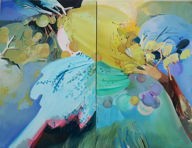 이진한, Meet Me in Your Dreams, 2017, Oil on linen, 200 x 260 cm (in two parts)