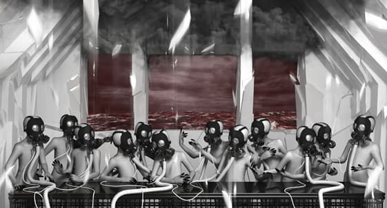 그리고 모든 것이 죽을 때 (and when Everything dies-The Last Supper), 60×111.6cm, Digital Print, 2014