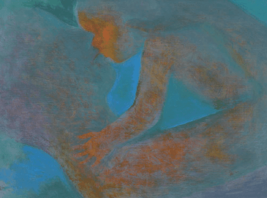 나가마츠 미사오, 만남_친자 l 永松操, 出会いと親と子Oil on Canvas 53x40.9cm 1989