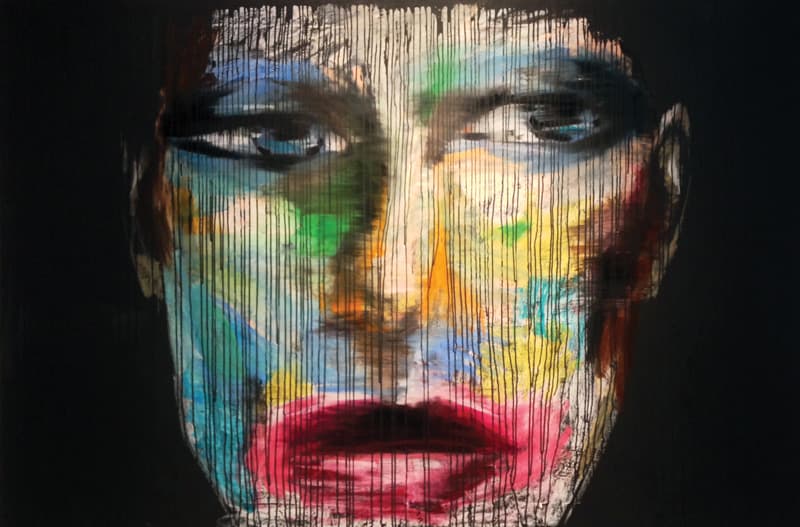 나하린, 뛰어난 삐에로, Mixed media on canvas, 193.9×130.3cm, 2015