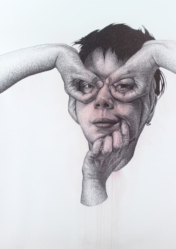 박승예, I am the everything(study), 110cmx80cm, Acrylic, pen on paper, 2013