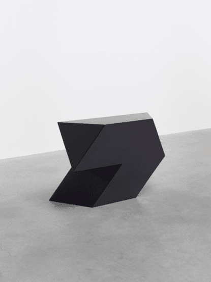 Smith, Tony Tau, 1961-62. steel, painted black, 14-3/4" x 23" x 14-1/2" (37.5 cm x 58.4 cm x 36.8 cm)