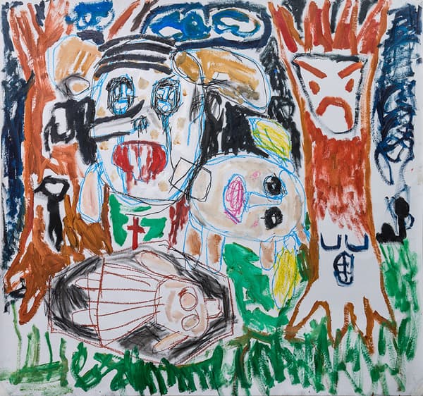 최승욱, 무제_캔버스에 목탄, 유화, 오일파스텔_165x174cm_2018