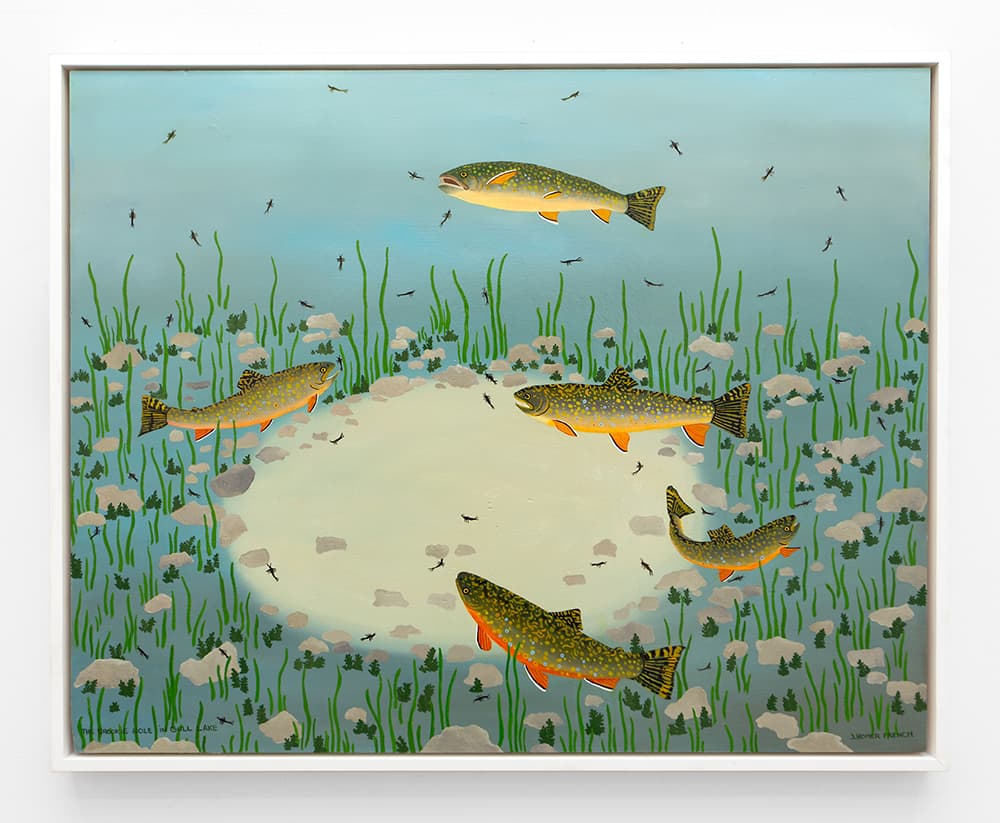 Jessie Homer French, The Brookie Hole in Gull Lake, 2020, Oil on plywood, 24 x 30 in / 60.96 x 76.2 cm