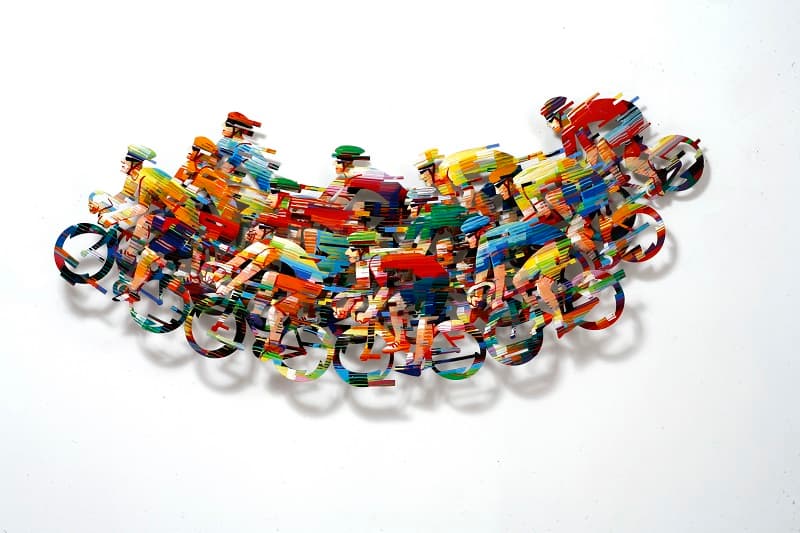 Big Peloton Wave A 156x75cm, Hand pained cutout steel(3layers), Edition of 150, 2008