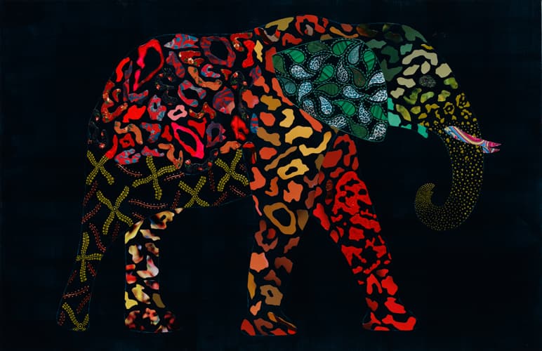 DECOPHANT, 65x100cm, acrylic and collage on canvas, 2015