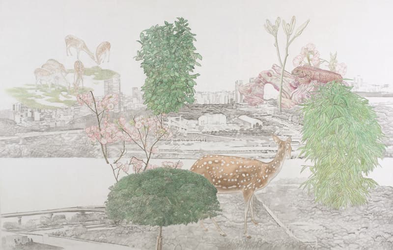 진민욱, 소소경逍小景-서울숲, 114x178cm, 비단에 수묵채색 ,2019