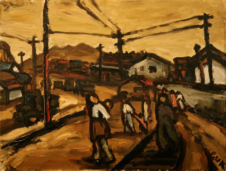 박고석, 범일동 풍경, 1951, 캔버스에 유채, 39.3 x 51.4 cm