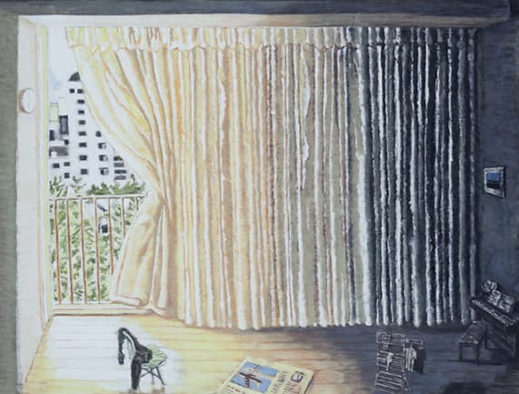 유근택, 아침,133x104cm,한지에 수묵채색, 2014