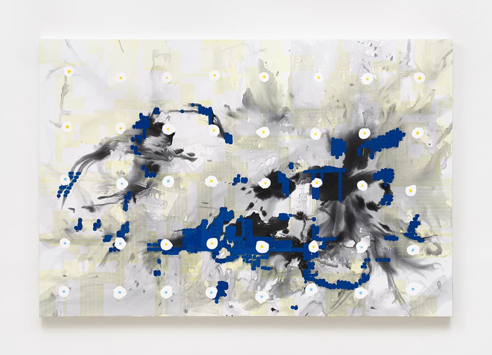 박현정 Hyunjung Park, Image 180, 2024, 캔버스에 아크릴릭, 먹, 에나멜, 130.3 x 193.9cm
