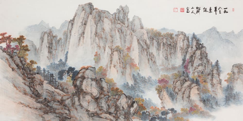 박세원, 설악만추雪嶽晩秋, 1983년, 종이에 수묵채색, 69x139cm.jpg