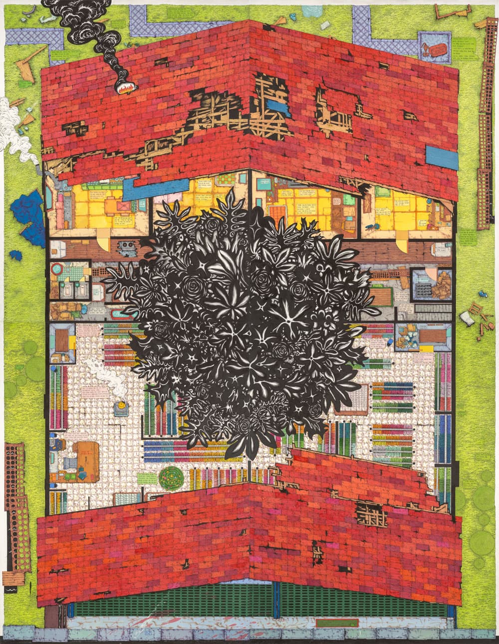 1990년 송정리 대도쇼핑_182x234cm_장지, 채색_2016