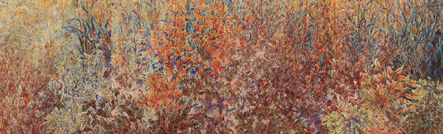 성민우, 오이코스, 162.2cm x 524cm, 비단에 채색과 금분, 2016