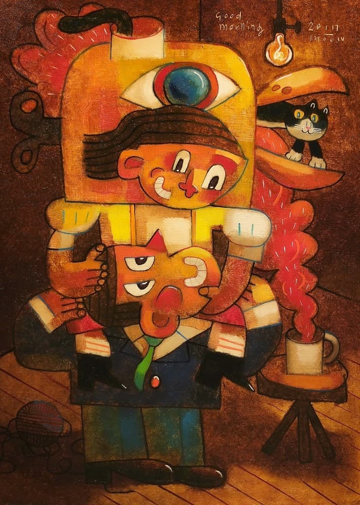 문형태, Good morning, 2017, 50.0x72.7cm