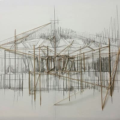 Merry go round 2_drawing on canvas and wood_90.9*65.1cm_2016