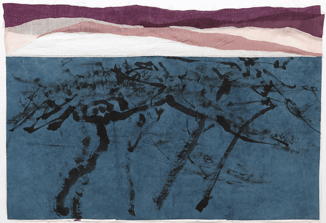 몽양 蒙養 Mongyang, 명주, 천연염색, 명주실, 먹, 장지, 112x76cm