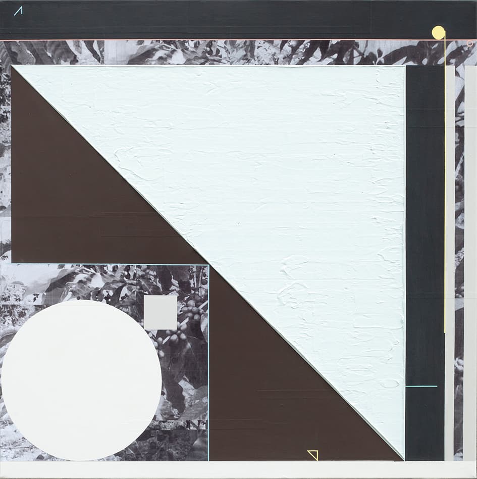 이희준, Coffee Farm, 2019, acrylic on photocollage, 73 x 73cm