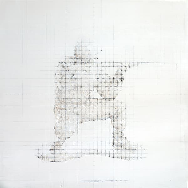 현종광, Blueberry Soldier in 81363501636 Blueberry liquid, graphite, gesso, dust and gel mediums on canvas 122x122cm 2016