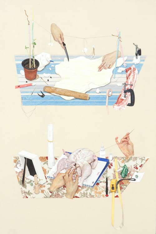이진주, 내가 본 것_2017_Korean paint on linen_120x80.5cm