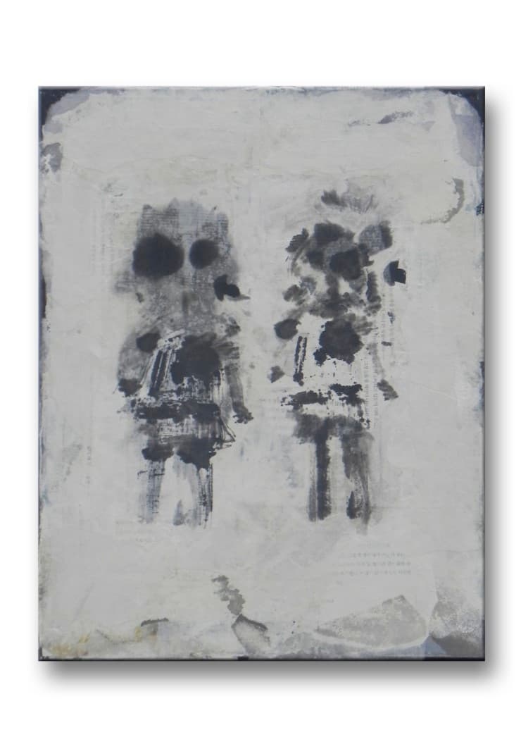 최윤정, 신호등이 바뀌면 알려주세요, 캔버스 45 x 53, 혼합재료 콜라주, 2013