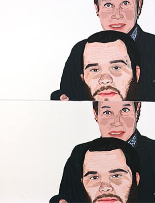 조나스 우드 Jonas Wood, Robin and I (Double Portrait), 2016, Oil and Acrylic on linen, 61 x 47 cm